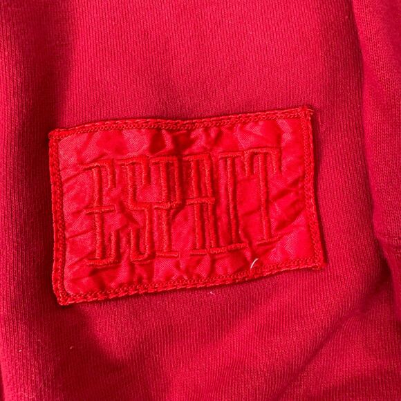 VINTAGE Esprit EDC Group Red Pullover Quarter Zip Drawstring Sweater Size L Wmn - Picture 2 of 8